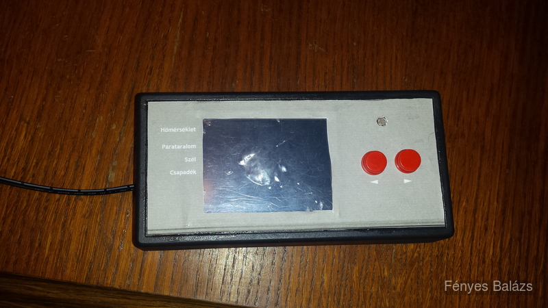 The completed device in a plastic case